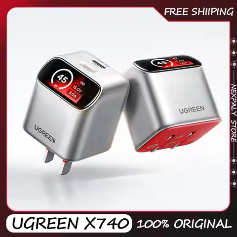 UGREEN X740 45W GaN Charger Smart Display 45° Angled TFT Screen PD3.0 PPS Foldable Plug USB-C Fast C