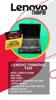 laptop lenovo thinkpad core i5 ram 8 ssd 128gb