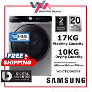 【FREE SHIPPING】Samsung Front Load Washer Dryer 17KG Wash/8KG Dryer (WD17T6300GP) Washing Machine/洗衣机