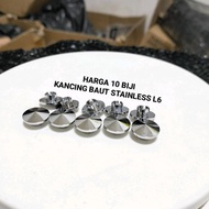 Disc 10 pcs stainless steel motorcycle bolt buttons L6 stainless steel L bolt buttons 12 thread stai