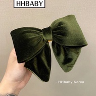 FL10.23 HHBABY Korean High-Quality Velvet Fabric Standing Bow Spring Clip Hair Clip Ponytail Hair Ac