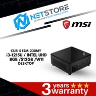 MSI CUBI 5 12M-230MY DESKTOP - i3-1215U / Intel UHD / 8GB / 512GB / W11 - 9S6-B0A811-230