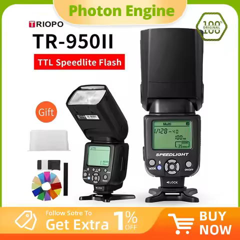 Triopo Flash Light Speedlite TR-950II + G4 2.4G Wireless Transmission For Nikon Canon 650D 550D 450D