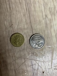 澳洲硬幣1元及20仙各一個