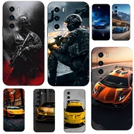 For Huawei P40 Case 6.1inch Soft Silicon Phone Back Cover For Huawei P 40 black tpu case super cars race sports soldier warrior