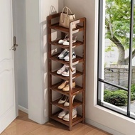 ST-🚢Shoe Rack Small Narrow Multi-Layer Doorway Entrance Floor Shoe Cabinet Simple Home Solid Bamboo Shoe Rack Large Capa