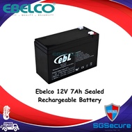 Ebelco 12V 7Ah Sealed Rechargeable Battery for Access Control, CCTV Systems and Door System