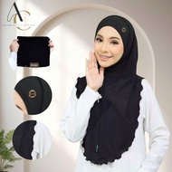 ASEEQAH 2in1 "Metal Tag" Instant Syria with Inner Hijab Premium Knitted Malaysian Tudung/ Sukob
