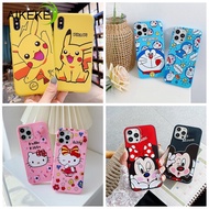 Compatible For OPPO A83 A1 F7 F9 F11 Pro A9 A5 2020 Phone Case Soft Liquid Ultra-thin Silicone Cute Cartoon Doraemon Pikachu Couple Mobile Back Cover