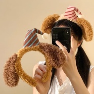 Cute Cartoon Plush Puppy Ear Headband Female Face Wash Makeup Headband Amusement Park Photo Props Ha