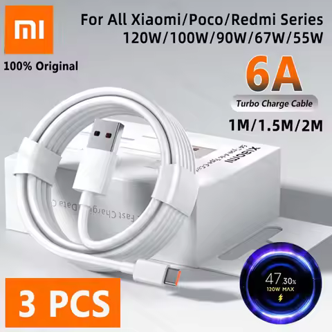 Original 120w XIAOMI Cable 6A Turbo Charger Cord Cables Xiaomi 17 Ultra 15t 14 Pro 13 12 Poco F8 F7 