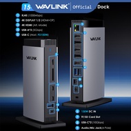 WAVLINK Universal DisplayLink Docking Station, Triple 4K USB C USB 3.0 Laptop Dock 15 In 1 with 3 HD