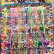 Straw Straw's metal combat gyroscopes, pull rods, rulers, Children's metal combat Beyblade pull Bar pull Ruler Beyblade Rotating Beyblade School Merchandise Hanging Board Toys