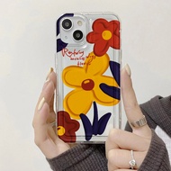 🔥INS🔥Flowersเคส สําหรับ iPhone 11 Pro Max 14 Pro Max 15 13 12 Pro Max 7 8 Plus XR SE X XS 6 เคสไอโฟน ตลก เคสโทรศัพท์มือถือ สีชมพู เคสโทรศัพท์ สีเขียว เคสใส