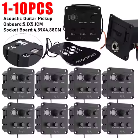 1-10PC Acoustic Guitar Pickup Piezo Pickup EQ Equalizer Classic Acoustic Guitar EQ Tuner Onboard Pre