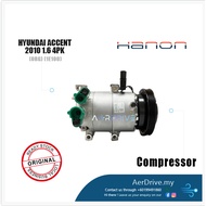 HANON ORIGINAL HYUNDAI ACCENT 2010 1.6 4PK COMPRESSOR 1E100