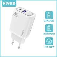 KIVEE Wall Charger Fast Charging PD+QC3.0 18W/22.5W Fast Charger Light Display 5V/3A