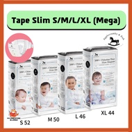 Applecrumby Tape Diapers Slimdry S/M/L/XL (Mega) | Lampin Bayi Applecrumby Berlekap | Chlorine Freee Baby Diapers