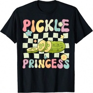 Pickle Princess Groovy Funny Pickle Girl Cucumber T-Shirt