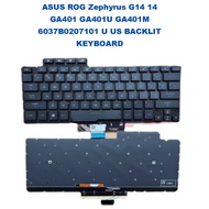 ASUS ROG Zephyrus G14 14 GA401 GA401U GA401M 6037B0207101 U US BACKLIT KEYBOARD