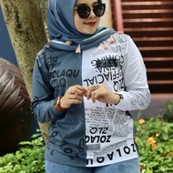 Blouse atasan zolaqu /kaos zolaqu terbaru / Zolaqu Original - Putih, M