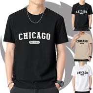 [BUY 1 GET 1] Active Simple short sleeves casual printed T-shirt for men black white khaki