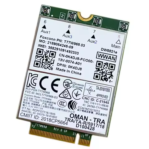 Foxconn T77W968 LTE Cat16 GNSS 5G WWAN Card DW5821e DW5821e-eSIM for Dell Latitude 5420 5424 7424 La