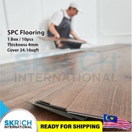 24sqft 4mm SPC Flooring 10pcs Vinyl Click Interlocking Waterproof Flooring