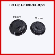 Tutup Cawan Kopi Plastik Hitam 80mm / 90mm – Disposable Hot Cup Lid/Hot Cup Lid Black 80mm & 90mm – 