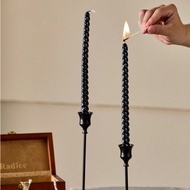 10 Inch Black Taper Candles Set Of 4,Ture Dripless Taper Candles,8 Hrs Clean Burning Candle Sticks,E