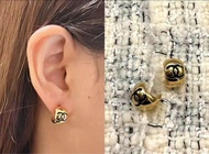 Chanel 26b earrings 熱賣款金色銀色耳環 雙C 耳環 金色/銀色 迷你耳圈