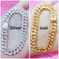 925 SILVER GOLD PLATED DRAGON SCALE BRACELET Silver 925 Original