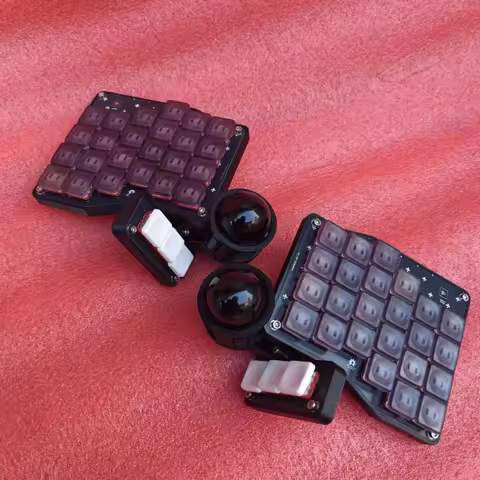 New Crosses Split Keyboard Wireless 3x5 Low Profile Kailh Choc V1/V2 Trackball Gaming Keyboard Kit H