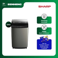 [Free Basic Installation] Sharp 10KG Top Load Inverter Full Auto Washing Machine / Washer ESY1019