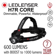 H7R Core LEDLENSER RECHARGEABLE Headlamp - 600 Lumens + BOOST 1000 Lumens [Led Lenser, Waterproof]