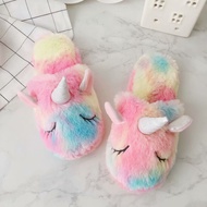 Rainbow Unicorn Pattern Fur Shoes