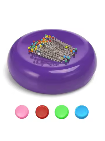1PCS Magnetic Pin Cushion, Round Plastic Magnetic Sewing Cushion