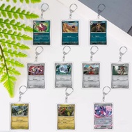 TCG card-shaped Pokemon mica keychain Krookodile Sandile Scolipede Axow Haxorus to decorate backpack