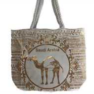 Tas tote bag arab motif unta bahan kanvas saudi arabia
