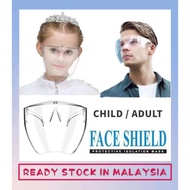 Child Adult Full Face Transparent Shield Splash Fog Protective Mask Acrylic Virus Glasses Shield Goggles Safety Kids