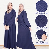 Abaya Women Jubah Muslimah Long Maxi Dress / Jubah Friendly Sleeves CEY Crepe Abaya