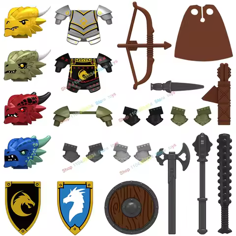 Anime Games Undead Dragon Knight Bricks Medieval Dragons Knights Soldiers Warriors Accessory Buildin