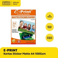 PAPER A4 E-PRINT MATTE STICKER PAPER 100 GRAMS (1 PACK)