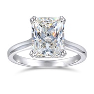 4ct Moissanite Rings 4 Carat Radiant Cut Solitaire Moissanite rings Moissanite Engagement Ring Size 