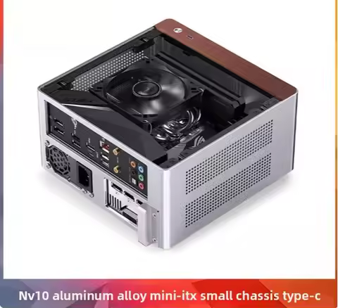 NV10 Aluminum ITX Mini PC Case A4 Small Form Factor Chassis Desktop Computer Case for Gaming HTPC Po
