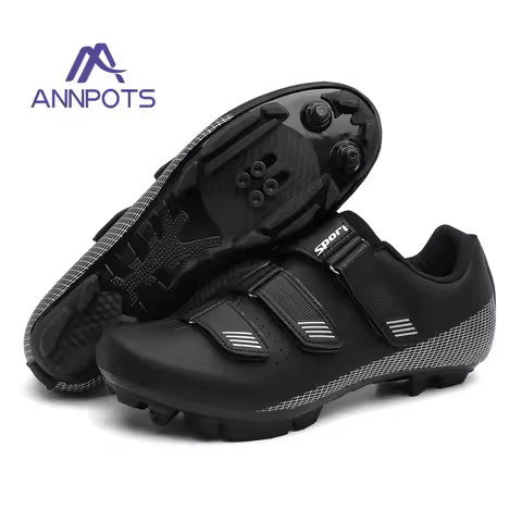 Men Women Cycling Shoes MTB SPD Hook & Loop Road Bike Shoes Self-Locking Bicycle Shoes for Exercise 