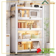 X2 SSL Kitchen Cabinet Storage Cabinet Shelf, Floor Type, Multi-layer Multi-functional with Door, Dishes, Pans, Appliances, Aux JP