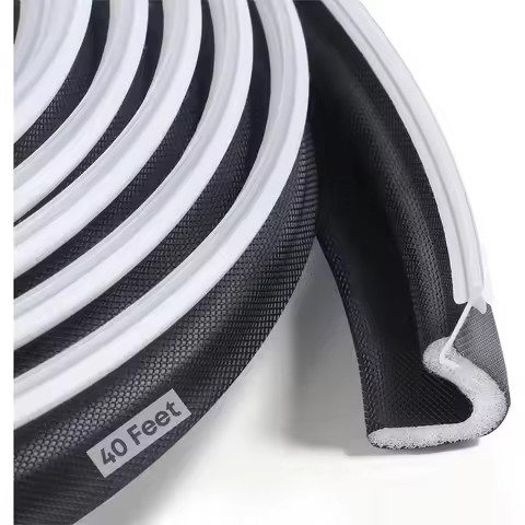 40 Feet Door Weather Stripping, Kerf Door Seal for Grooved Doors, Easy Installation, Blocks Draft & 