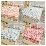 【 Ready Stock】 Abraca Quilted sheets Mattress Topper Cotton 3 in 1 High Quality Brushed Mattress Protector Quilted Queen /Single /King Size Soft Breathable Fitted Sheet