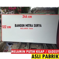 Melamin Putih Glossy Kilap 3mm Uk 122x244 Papan Triplek Kayu PVC Kuat